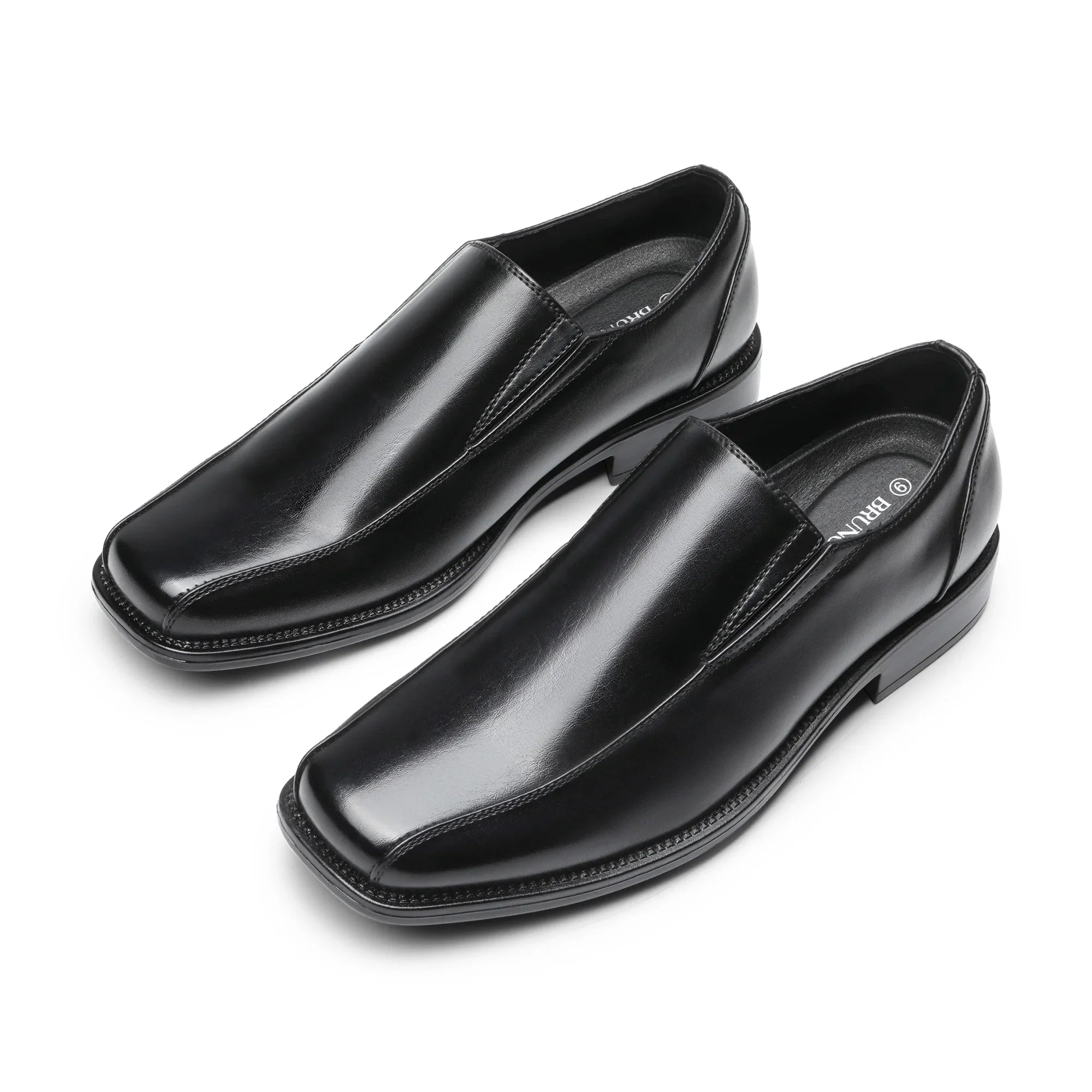 Men's Leather Lined Dress Loafers Shoes BLACK