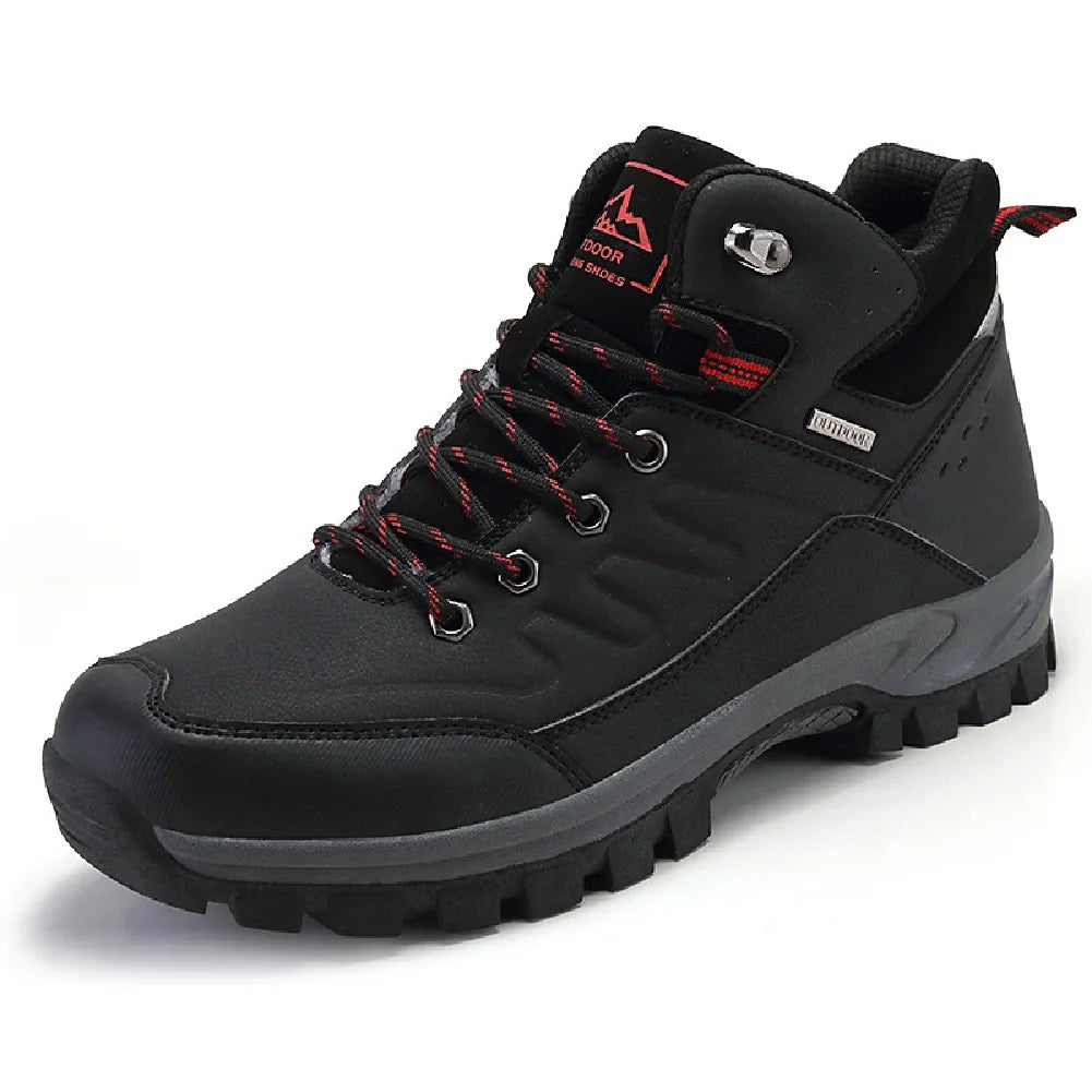 Ecetana Mens Waterproof Hiking Boot Outdoor Anti-Slip Shoes, Black 7.5