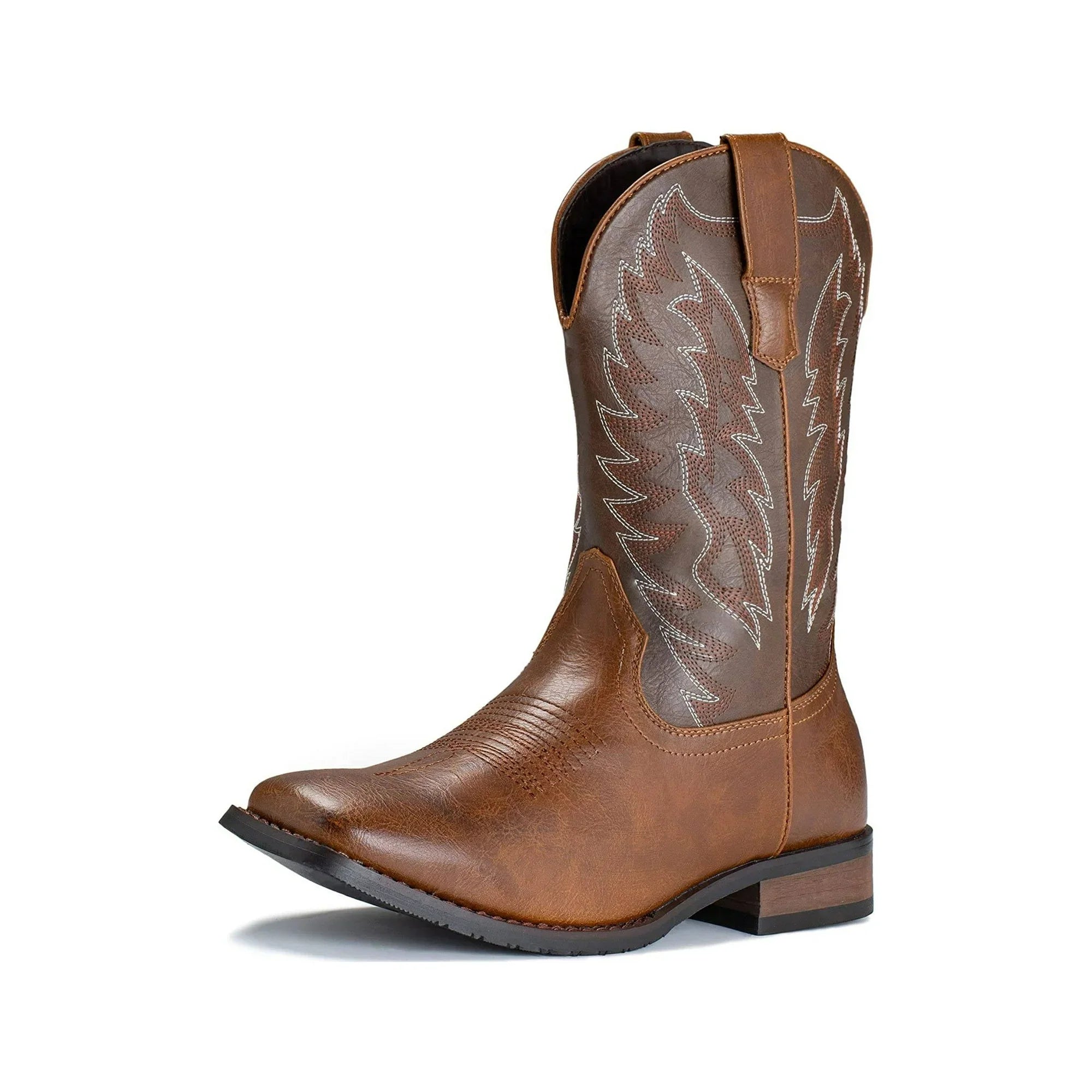 Men Western Boot Durable Classic Embroidered Square Toe Traditional Boots