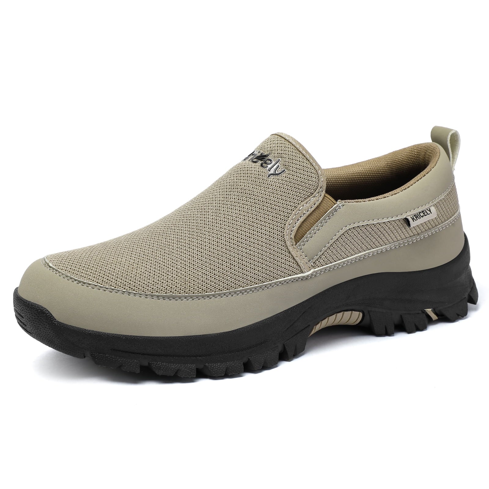 Kricely Mens Loafer Slip On Walking Sneakers Outdoor Mesh Casual